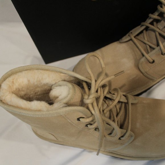 NIB UGG MEN'S HIGH NEUMEL SUEDE SHEARLING LINED ANKLE WINTER WORK BOOTS - Picture 4 of 9